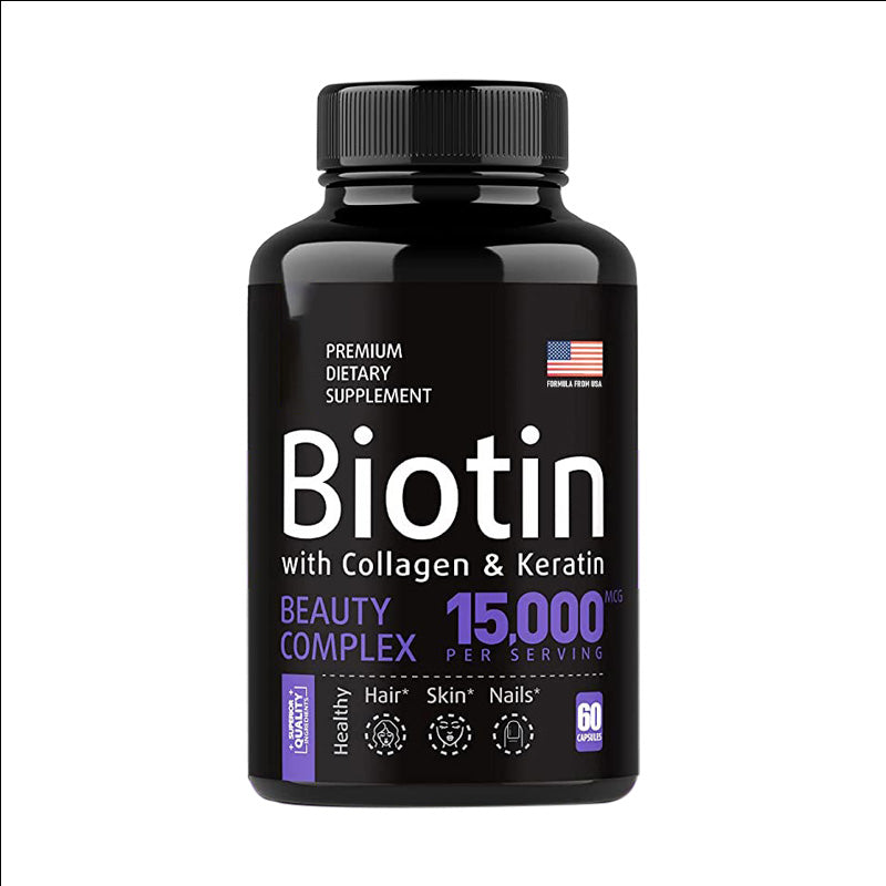 Biotin Capsules | Hair Growth, Strong Nails & Glowing Skin | 100% Natural | 60 Capsules