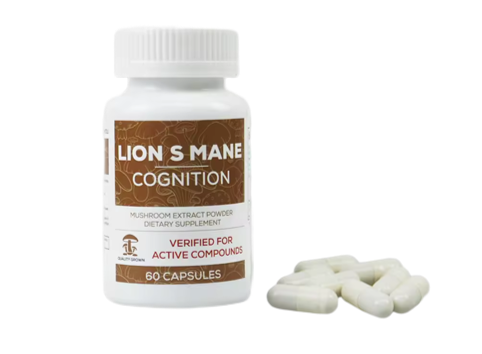 Lion’s Mane Mushroom Capsules | Brain & Memory Support | Focus & Mental Clarity | 60 Capsules