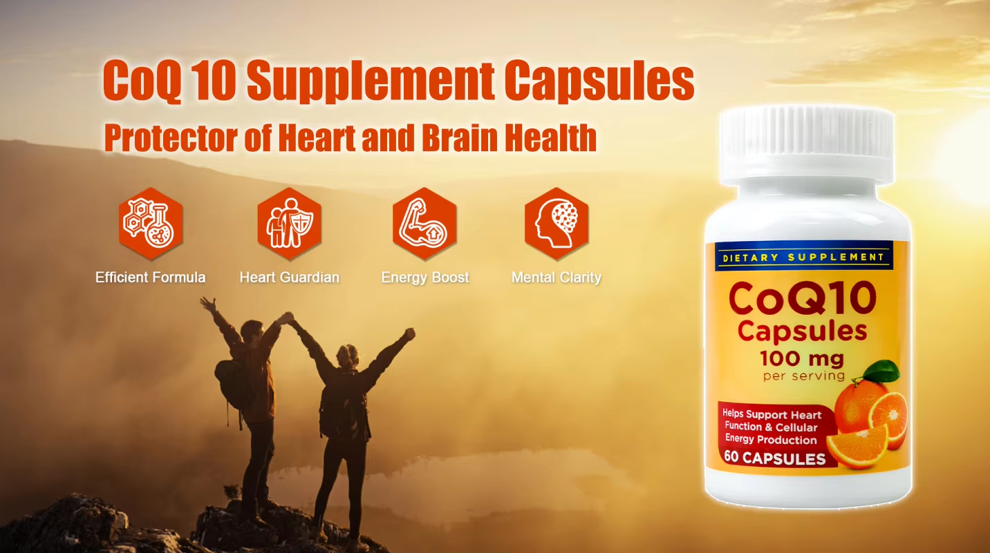 CoQ10 100mg Supplement Capsules – Heart & Brain Health Support, Antioxidant, Energy Booster, Anti-Aging, Fertility Aid – 60 Capsules