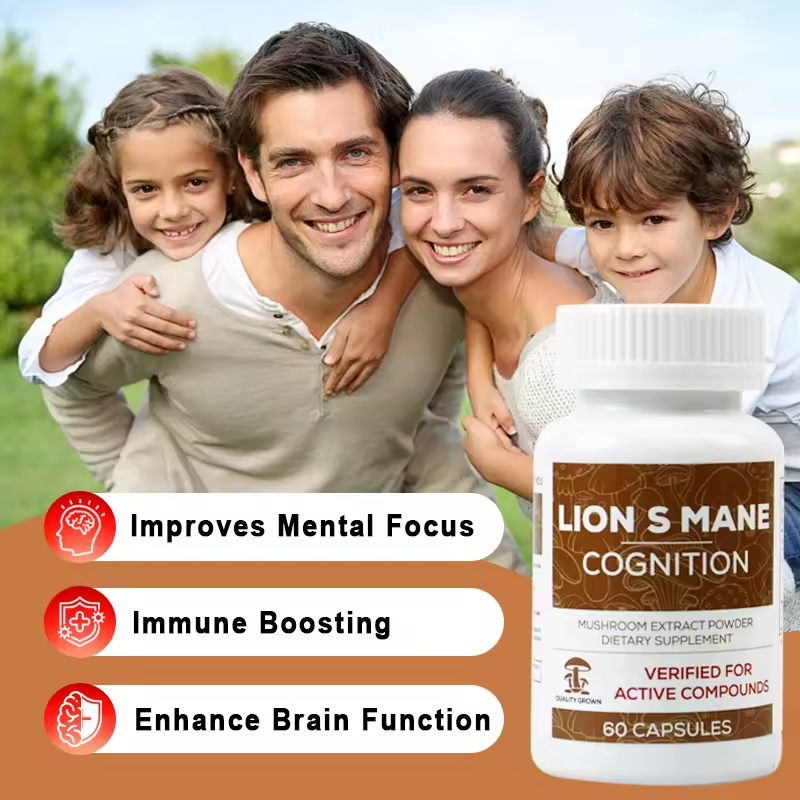 Lion’s Mane Mushroom Capsules | Brain & Memory Support | Focus & Mental Clarity | 60 Capsules