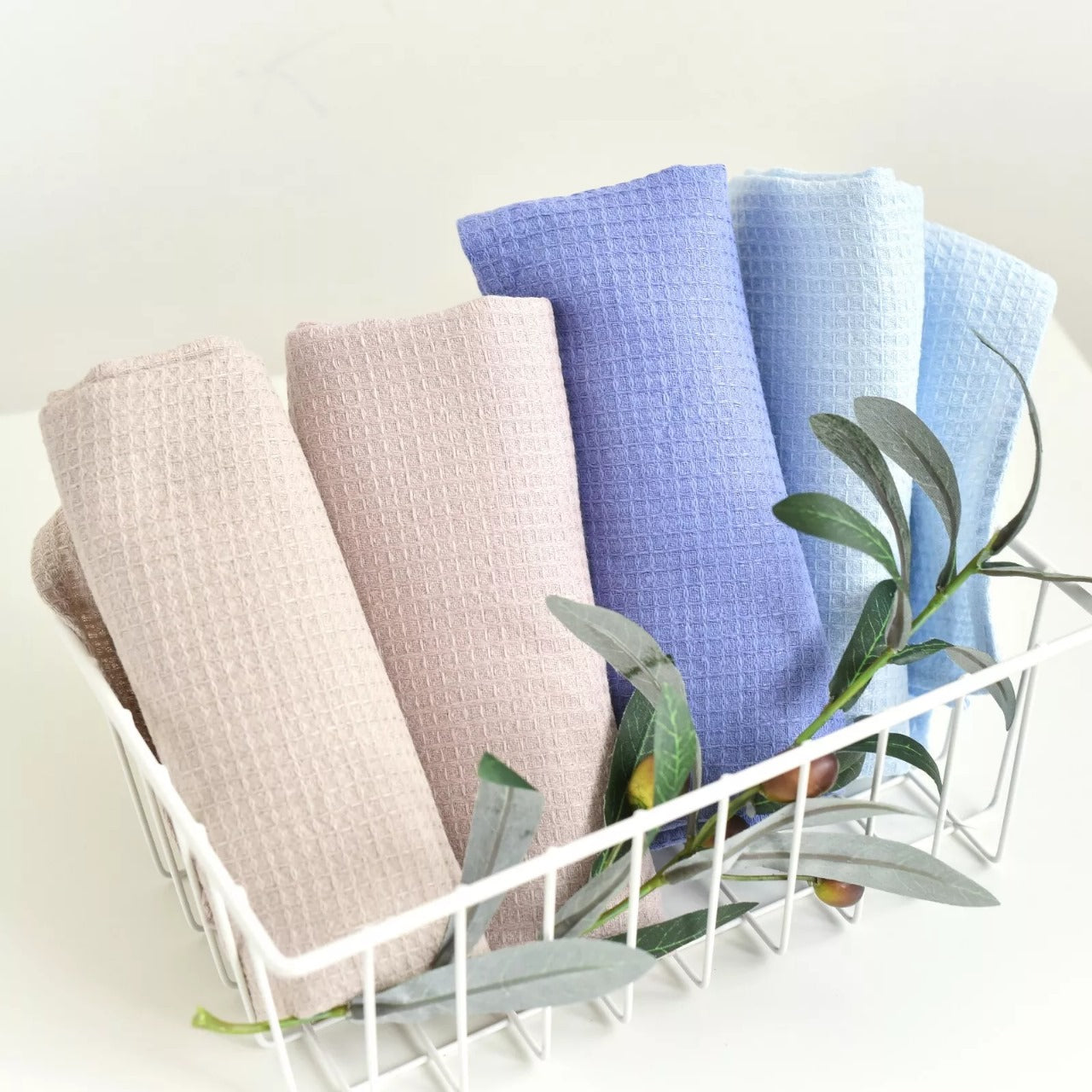 Luxury Waffle Weave Towels – 50x70cm Ultra-Absorbent Dish, Kitchen & Restaurant Tea Towels (Pack of 6)